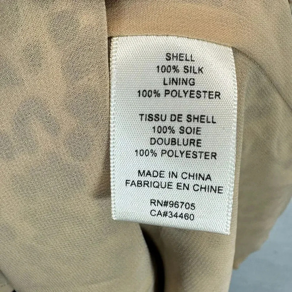 NWT Rebecca Taylor Lynx Tie Silk Leopard Print Satin Long Sleeve Dress Size 0 - Picture 8 of 8